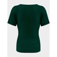 thumbnail image 3 of Womens Summer Short Sleeve T Shirts Slim Fit One Piece Cutout Scoop Neck Going Out Date Night Tops, 3 of 5