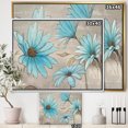 thumbnail image 2 of Handpainted Indigo Leucanthemum Cottage Flower - Traditional Framed Canvas, 2 of 3