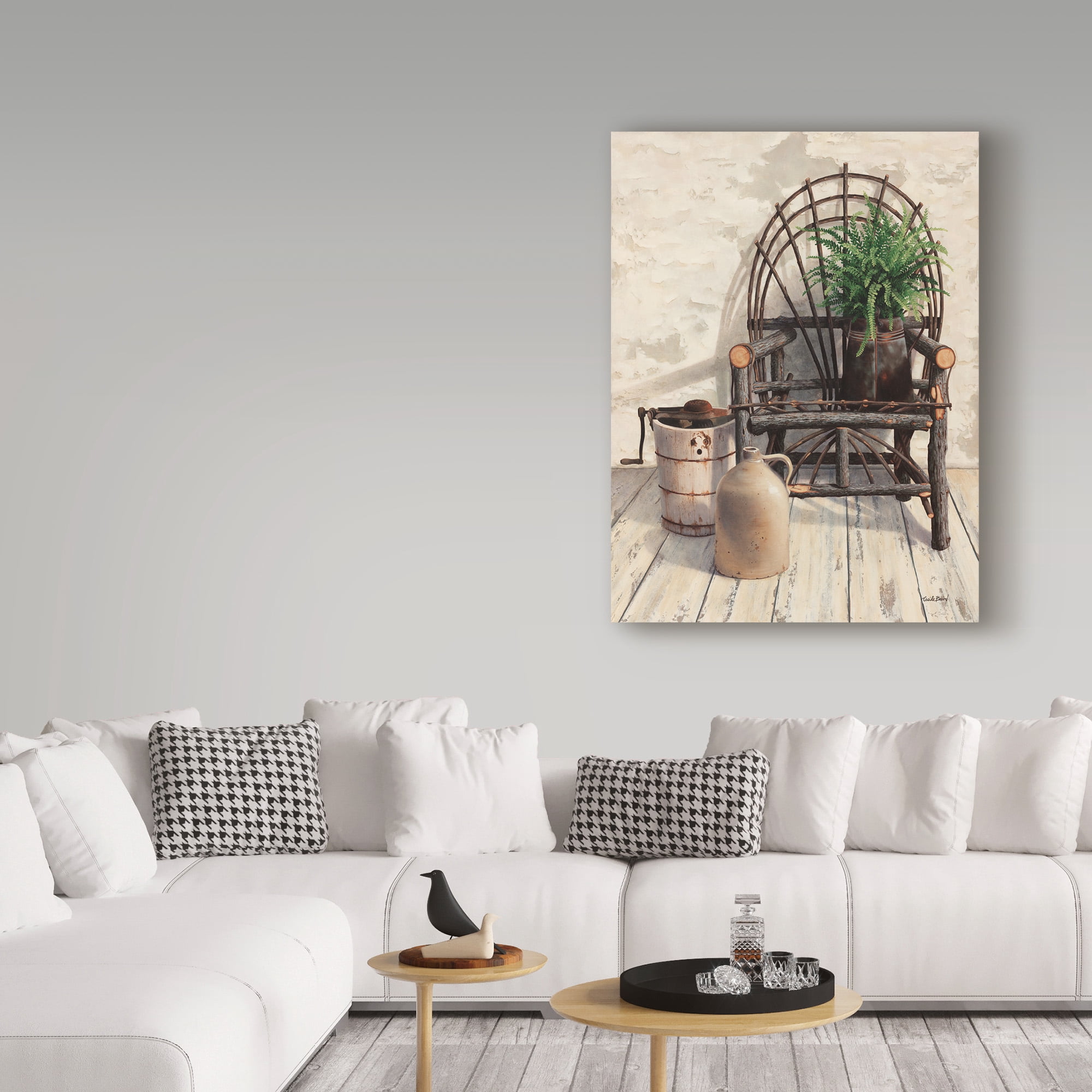 Trademark Fine Art 'Wicker Chair With Ice Cream Churn' Canvas Art by Cecile Baird