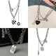 thumbnail image 2 of Collar de amor apilado, diseño de nicho femenino, personalidad versátil, collar de cadena de clavícula de hip hop, 2 of 5