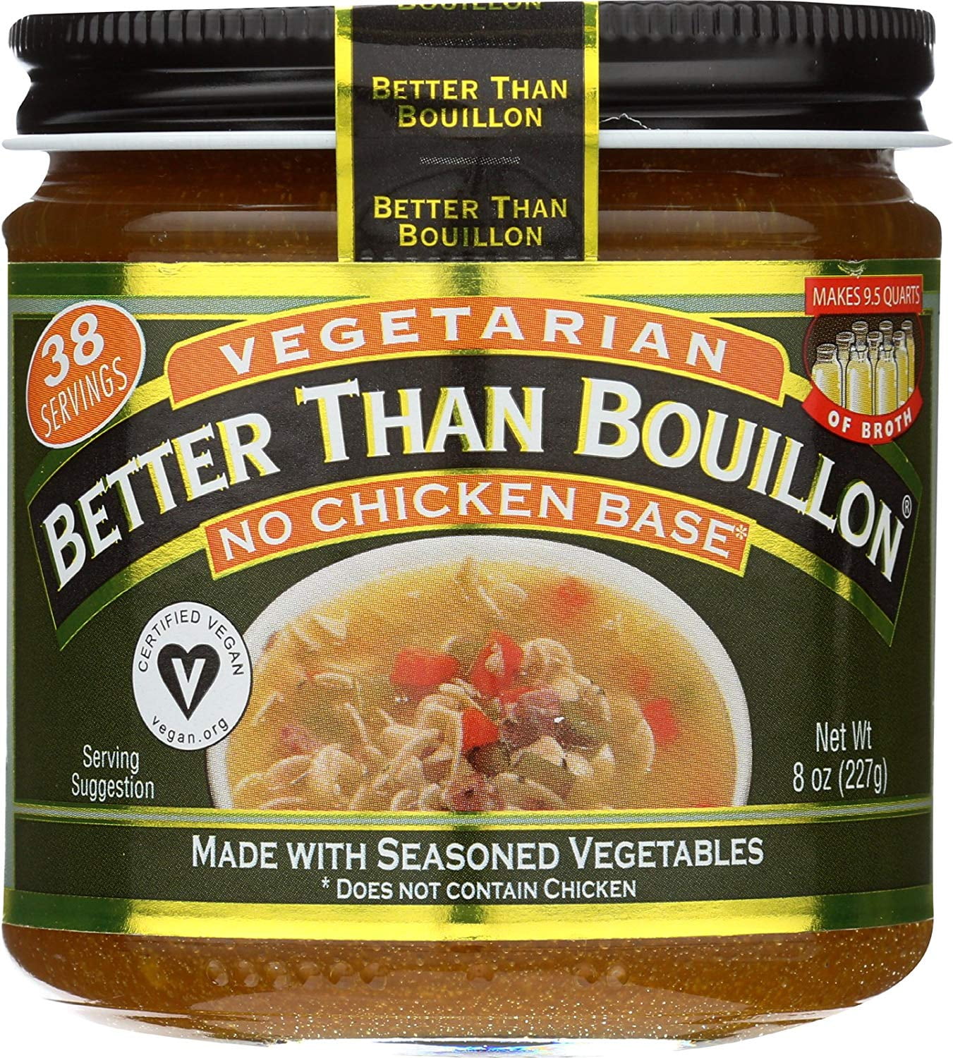 Betterthan Bouillon Vegetarian, Non Chicken Base, 8 Ounce 6 per case.