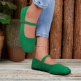 thumbnail image 4 of Ballet Flats for Women Slip On Square Toe Formal Wedding Flats Shoes with Low Arch Fashion Soft Sole Loafers Canvas Retro Shoes Green 42, 4 of 8