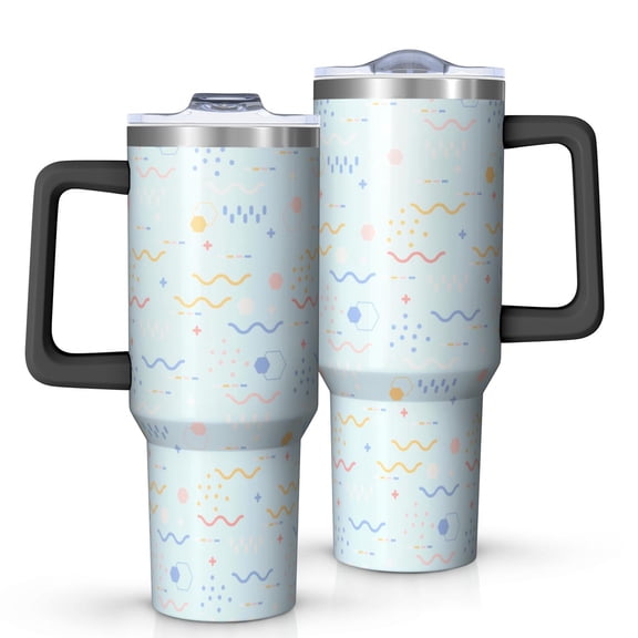 Modern 40oz Tumbler– Stainless Steel Insulated Tumbler with Handle and Straw, Large Capacity Travel Cup for Hot & Cold Drinks