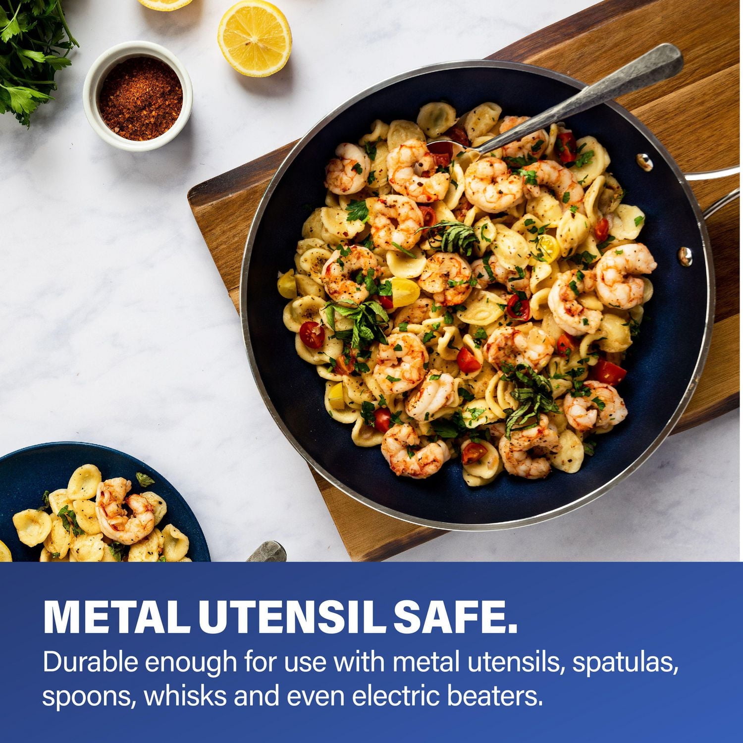Granitestone Blue 20 Piece Pots and Pans Nonstick Kitchen Cookware Set with Utensils and Bakeware, Oven Dishwasher Safe
