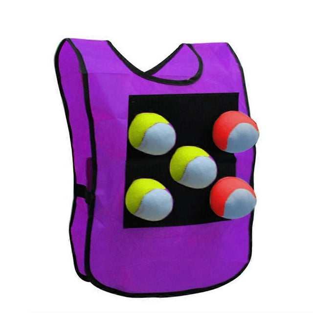 Dodgeball Sticky Vest Outdoor Throwing Game with 5 Balls for Kids Children Outdoor Activity Game