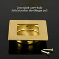 thumbnail image 6 of Square Recessed Sliding Closet Door Finger Pulls, Inner Diameter 2-1/8 Inch(54mm), Flush Handles for Pocket Door, Bypass Door, Barn Door Handles(Brushed Brass, 4 Pack), 6 of 6