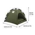 thumbnail image 2 of 19.7x17.7in Breathable Foldable Pet Tent Outdoor Summer Pad Portable Cage with Cushion(Green/L), 2 of 5