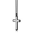 thumbnail image 3 of Metro Jewelry Stainless Steel Black Ion Plated Cross Pendant with Black Diamonds, 0.03 Cttw - 24 Inch Round Box Chain, 3 of 8