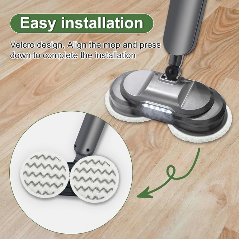6 Pack Spinwave Mop Pads For Bissell SpinWave 3897A - 4 Scrubby + 2 Heavy Duty, Microfiber, Washable, Hard Floor Cleaning