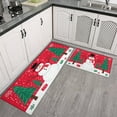 thumbnail image 3 of Snowflake Snowman Xmas Trees Kitchen Mat 2 PCS Merry Chrismas Absorbent Kitchen Rug, Waterproof Non-Slip Kitchen Mats and Rugs Light Crystal Velvet Rug for Kitchen,Floor Home,Office,Sink, Laundry, 3 of 7