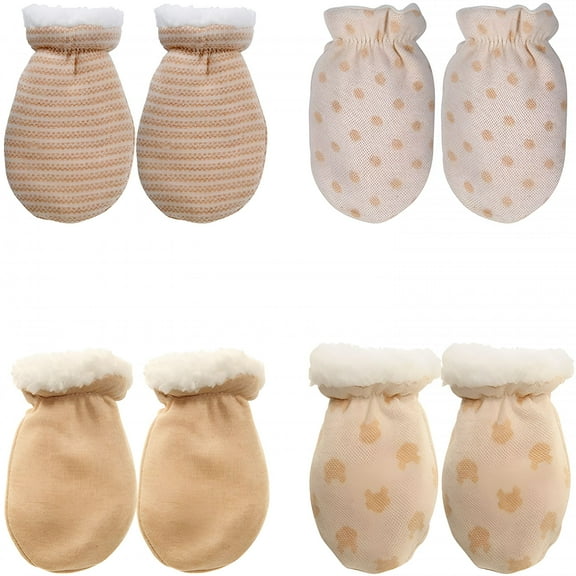 TELOLY Newborn Mitten Gloves No Scratch Mittens Winter Warm Cotton Glove for Baby Boys Girls 0-12 Months