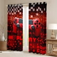 thumbnail image 2 of Homewish Gamepad Controller Black Out Curtains,Geometric Hockeycomb Hexagon Curtains Pack of 2 (42x63 Each),Red Pixel Checkered Bedroom Curtains For Teens,Ultra Soft Home Decor, 2 of 6