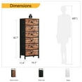 thumbnail image 6 of Tydimor 6 Drawer Dresser,Chest of Drawers for Bedroom Tall Fabric Dresser,Rustic Brown, 6 of 9