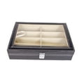 thumbnail image 4 of FITYLE Eyewear Storage Box PU Leather Sunglasses Organizer Jewelry Watch 8 Grids Glasses Storage Case Spectacles Organizer Box Tray black, 4 of 10