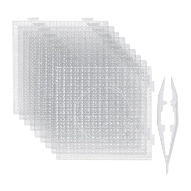 Peads de fusibles cuadrados 5 mm, tablas de cuentas de fusibles, cuentas, entrelazamiento, tablas de clavijas prácticas transparentes con