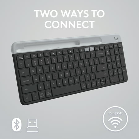 Logitech - K580 Multi-Device Chrome OS Edition Full-size Wireless Membrane Keyboard - Graphite