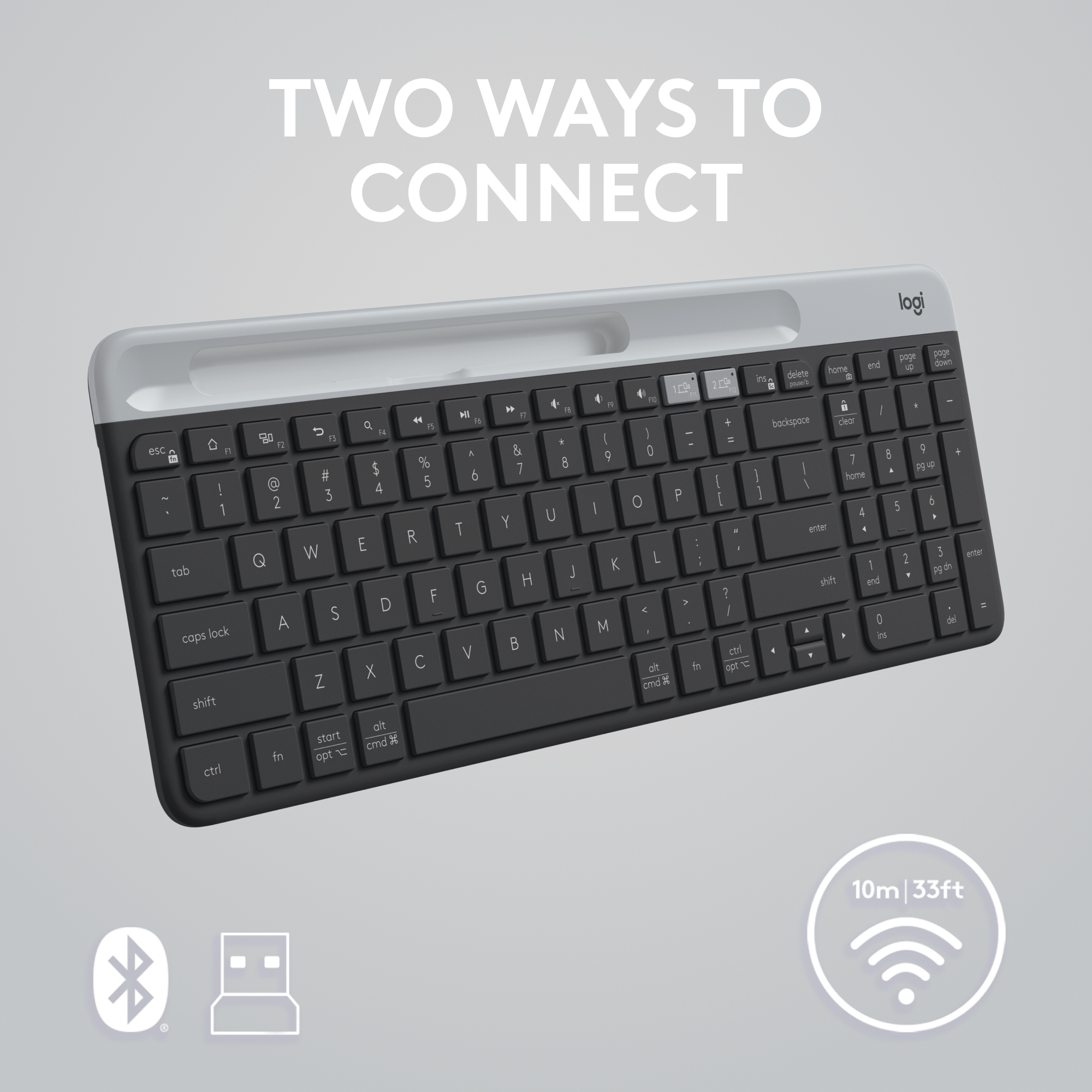 Logitech K585 Slim Wireless Keyboard with Phone Cradle photo 8