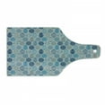 thumbnail image 1 of Grey Blue Cutting Board, Round Shapes with Swirls Scale and Stripes Ornamental Motifs, Decorative Tempered Glass Cutting and Serving Board, Wine Bottle Shape, Grey Pale Blue Navy Blue, by Ambesonne, 1 of 1