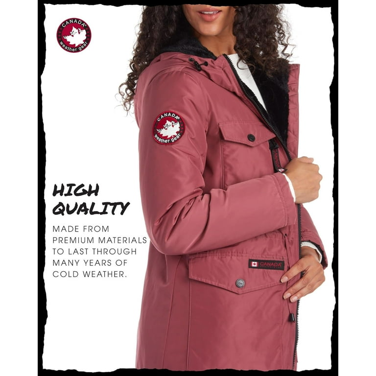 CANADA WEATHER GEAR Womens Winter Coat Heavyweight Sherpa Lined Anorak Parka S XL Walmart