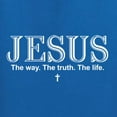 thumbnail image 5 of Wild Bobby Jesus the Way. The Truth. The Life Inspirational/Christian Women Standard V-Neck Tee, Royal, Small, 5 of 5