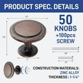 thumbnail image 2 of LifeMaster 50 30/4 inch Kitchen Cabinet Knobs - Rust-Proof Oil Rubbed Bronze Finish, Modern Zinc Alloy Drawer Pulls, Strong and Stylish Handles with Screws, 2 of 9