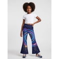 thumbnail image 4 of 9-10Y Girls Colored Flared Pants Digital Print Trousers Slim-Fit Wide Leg Flare for Spring Summer Autumn, 4 of 6