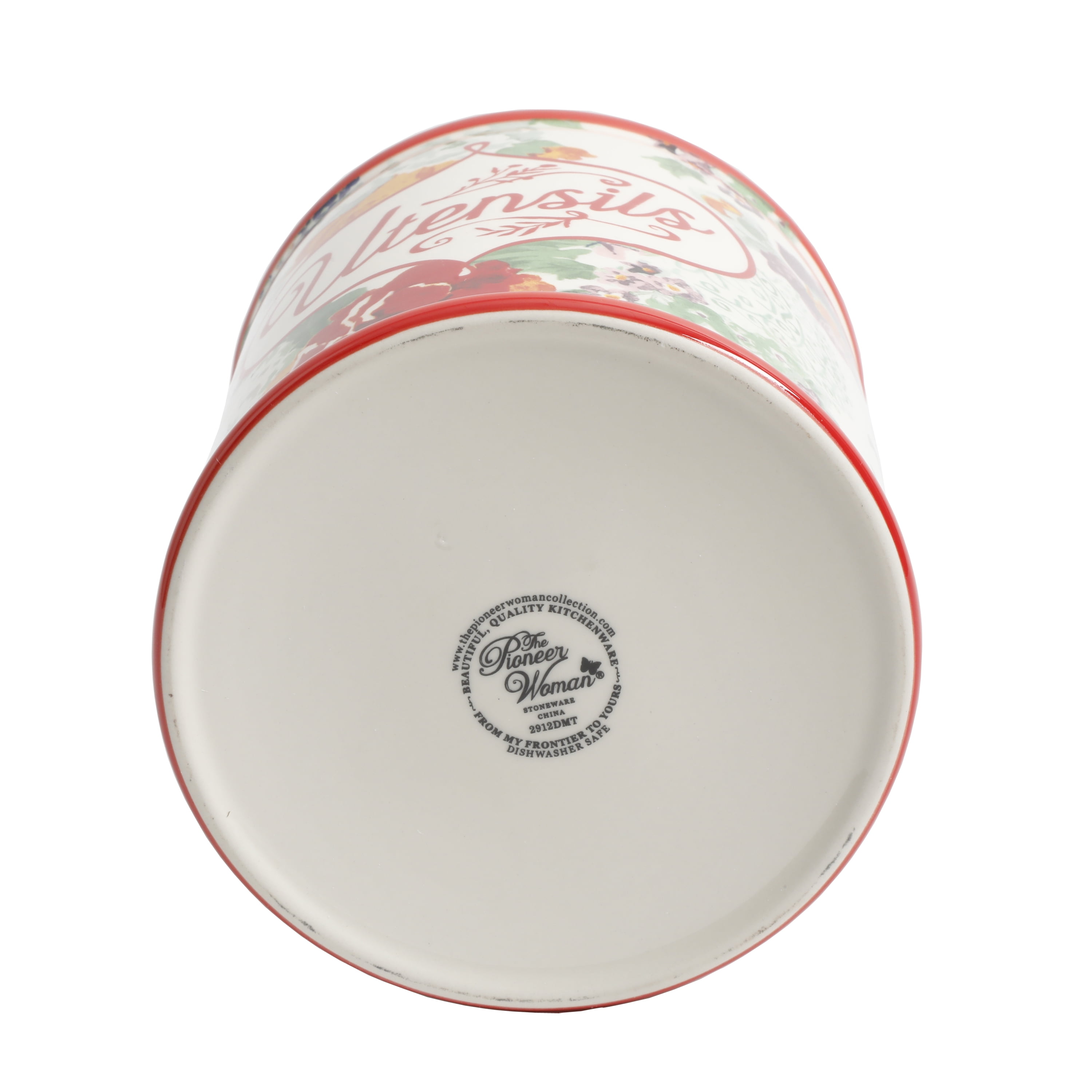 The Pioneer Woman Country Garden Stoneware Utensil Holder, 7 inch