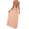 thumbnail image 5 of XIAONU Women's Spaghetti Strap Maxi Dress Striped Print Loose Flowy Casual Summer Beach Sundress, 5 of 7