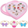 thumbnail image 3 of 24 Pcs Adjustable Rings for Girls Finger Rings Dress-up Rings with Display Case for Kid Children, 3 of 6