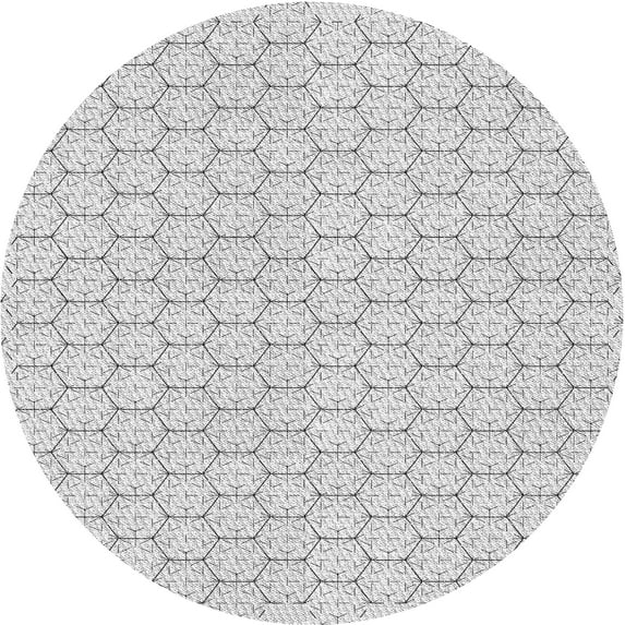 Ahgly Company Indoor Round Patterned Off-White PAT1709X Area Rugs, 7' Round