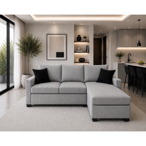 Sala Esquinera El Bazar Store Denver Gris Plata 200x140 cm