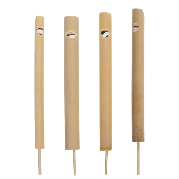 4 Silbatos de pájaro de bambú, juguete musical para niños, flauta de pájaro.