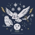 thumbnail image 2 of Men's Harry Potter Hedwig Winter Owl  Graphic Tee Navy Blue Heather Medium, 2 of 4