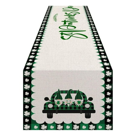 

Saint Patricks Day Decorations St. Patricks s Day Table Flag Linen Truck Table Runner Simple And Generous Grease Resistants Extra Long Table Runners