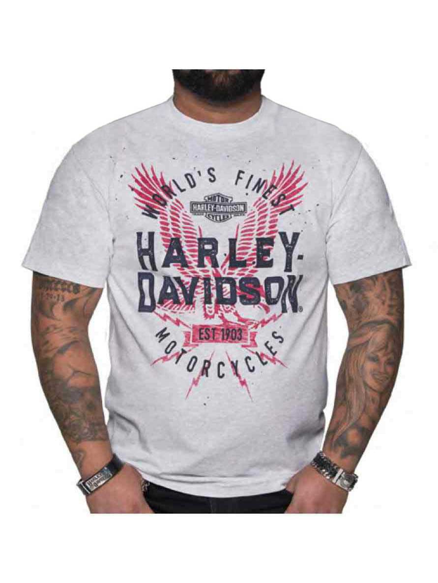 Harley Davidson Mens Impression Crew Neck Short Sleeve Poly Blend Tee S Harley Davidson 