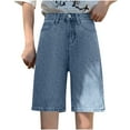 thumbnail image 2 of Rezuofi 1 Pcs Women Jorts Baggy Jeans Jorts Outfits Mid-Low Waisted Denim Y2K Shorts Summer Hot Short Pants Streetwear, 2 of 4
