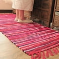 thumbnail image 4 of Namzi Rag Rug, Machine Washable Cotton Reversible Rag Rug Hand Woven Multi Color Striped Area Rug Floor Rugs for Bedroom, Living Room, Kitchen and Laundry Room (20" x 31", Rose), 4 of 5