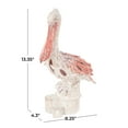 thumbnail image 3 of 8" x 13" Red Polystone Textured Pelican Sculpture with Red Feathers, by DecMode, 3 of 9