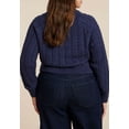 thumbnail image 2 of ELOQUII Women's Plus Size Cableknit Sweater With Wide Collar, 2 of 3