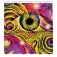 thumbnail image 3 of Ambesonne Psychedelic Shower Curtain, Hippie Vivid Color, 69"Wx70"L, Fuchsia Yellow, 3 of 5