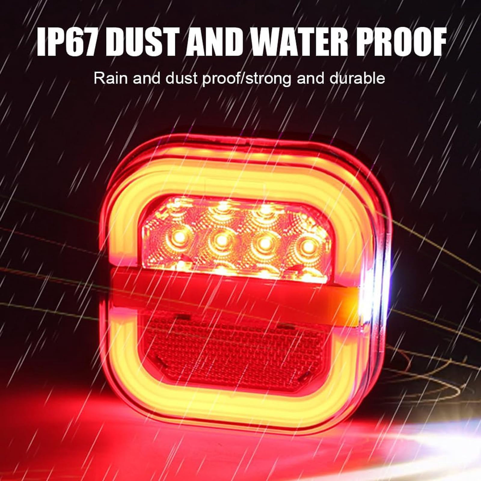 Trendfetchus Wireless Tail Lights, Car LED Trailer Lights, Wireless Magnetic Taillights, Magnetic Tail Lights for Trailers, Bluetooth Trailers Lights, 2-in-1 Warning/Lighting