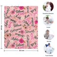 thumbnail image 4 of Pink Breast Cancer and Pioneer Flower Blanket,Comfortable Soft Flannel Throw Blanket,All Season,Warm Lightweight Blankets for Sofa Bed Couch Living Room Chair,30"x40", 4 of 4