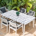 thumbnail image 2 of Navy Blue Branches Table Cloths for 5 Foot Rectangle Tables, Modern Abstract Art Forest Silhouettes Patio Waterproof Elastic Fitted Tablecloths, Washable Rectangular Table Cover for Camping, 2 of 8