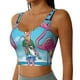 thumbnail image 2 of Fotbe Beach Flamingo Trio Sujetador Deportivo Largo sin Aros para Mujer con Almohadillas y Soporte Medio, Transpirable y Absorbente, Camiseta Tipo Chaleco o Tank Top-Large, 2 of 8