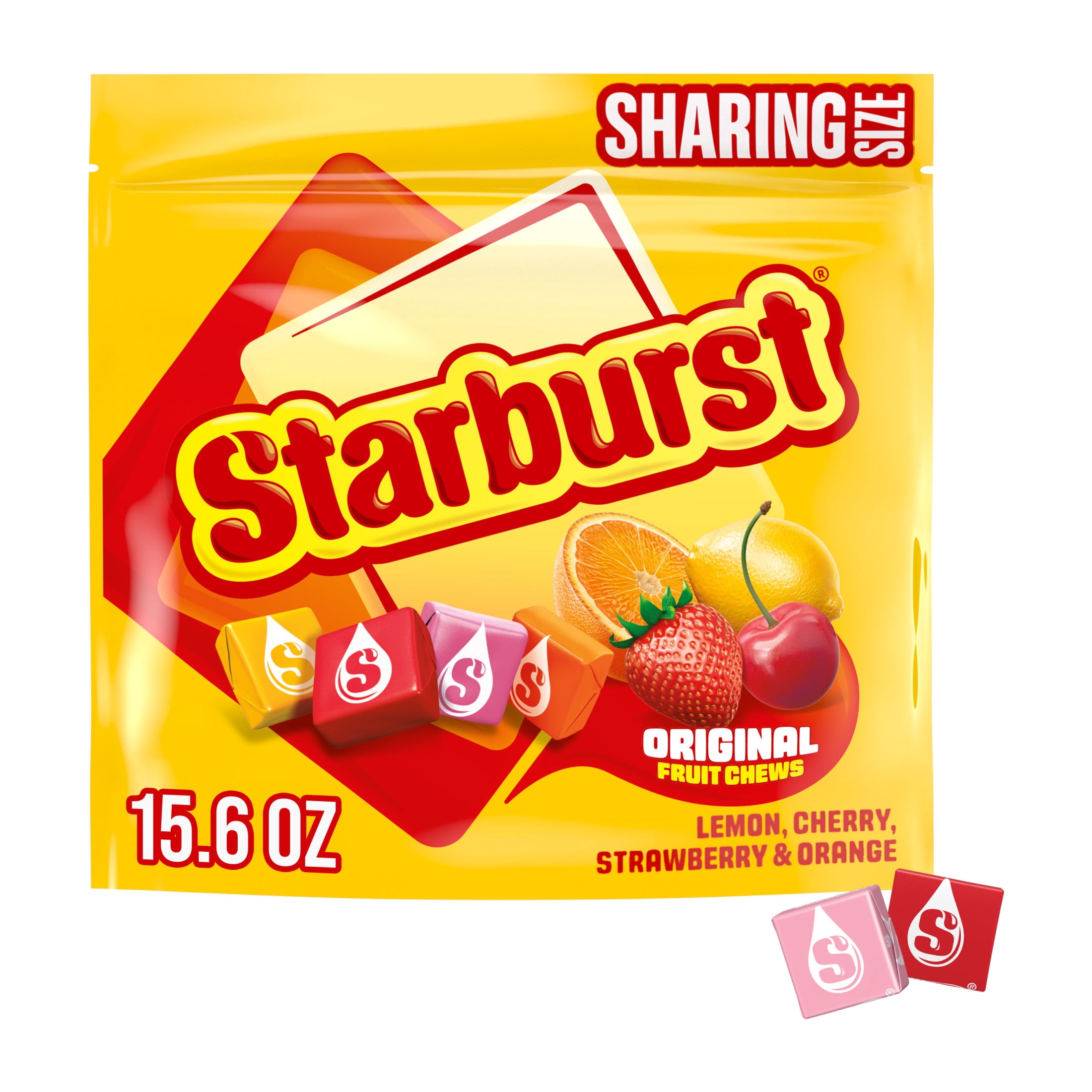 (3 pack) Starburst Original Fruit Chews Chewy Candy, Sharing Size - 15.6 oz Bag