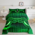 thumbnail image 2 of Erosebridal Green Gamepad Comforter Sets King Size, Gradient Geometry Comforters & Duvets, Gaming Sports Decor, Reversible 3pcs, 2 of 7