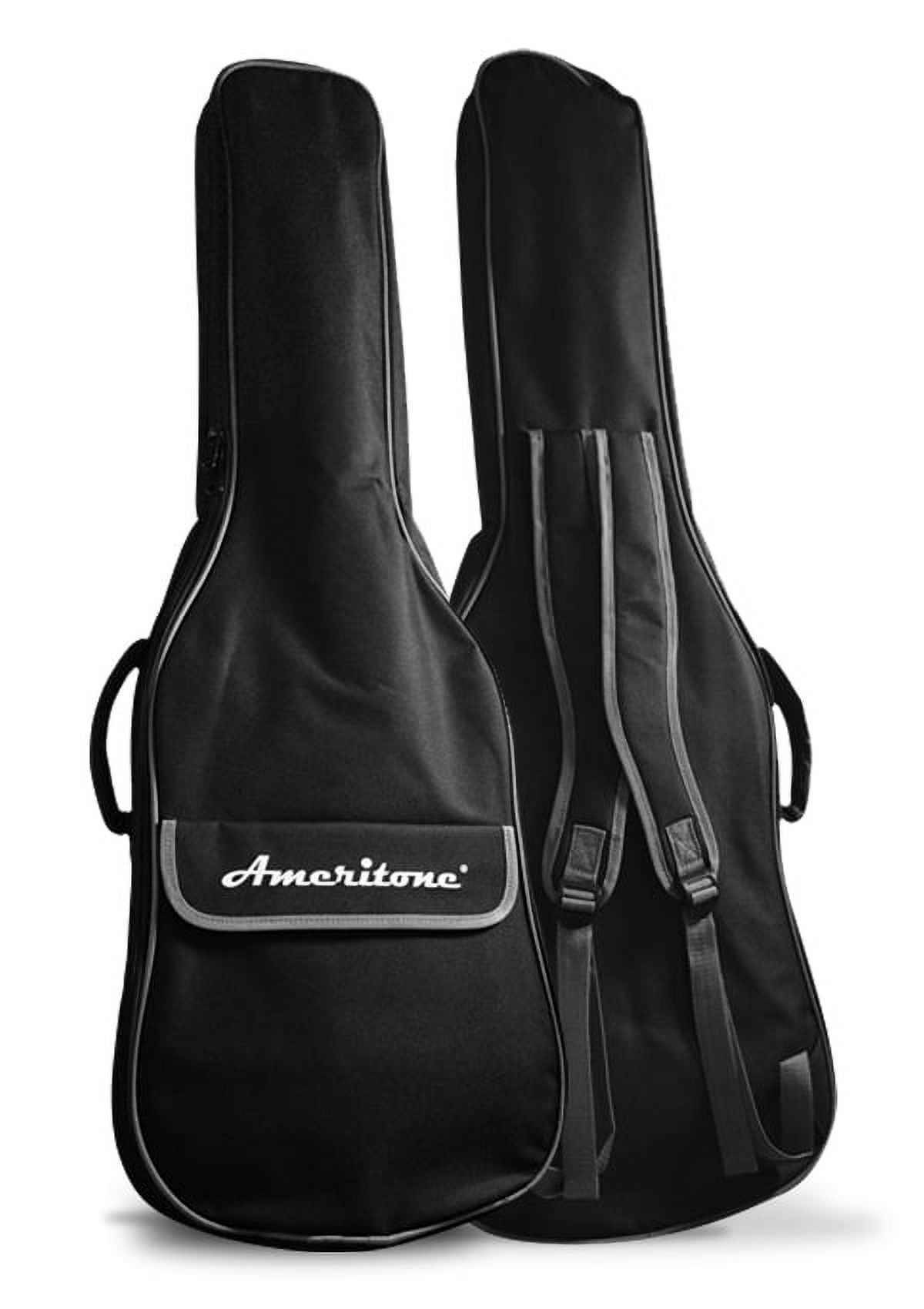 Ameritone "Learn to Play" Double Cutaway Black Electric Guitar with Play-A-Tab Chord Former, Headphone Amplifier, Gig Bag, and 3-Month Lesson Subscription