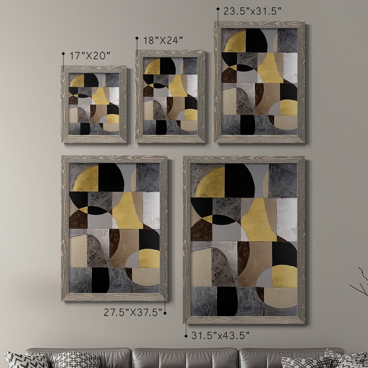 Neutral Framework I - Premium Framed Canvas 2 Piece Set - Ready to Hang