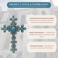 thumbnail image 2 of Rustic Southwest Turquoise Wall Cross – Silver Gem Accents – Western Religious Decor for Living Room, Office, or Entryway – Great Rustic Gift for Home or Holiday, 2 of 7