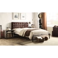 thumbnail image 2 of Low Profile Metal FB Leather Queen Bed / Modern Look for Your Space, 2 of 2